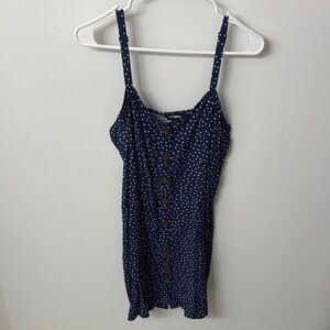 Express Navy and White Polka Dot Dress